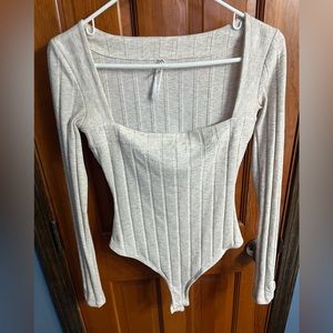 Free People ribbed long sleeve body suit size SM